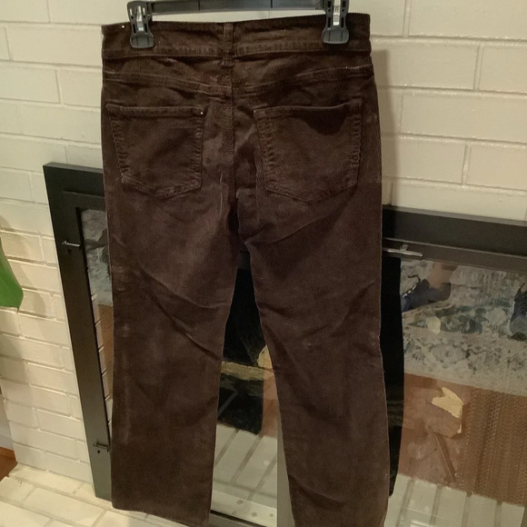 - #14 Pilcro by Anthropologie Chocolate Brown Corduroy Straight Pant Sz 26 - Picture 5 of 6